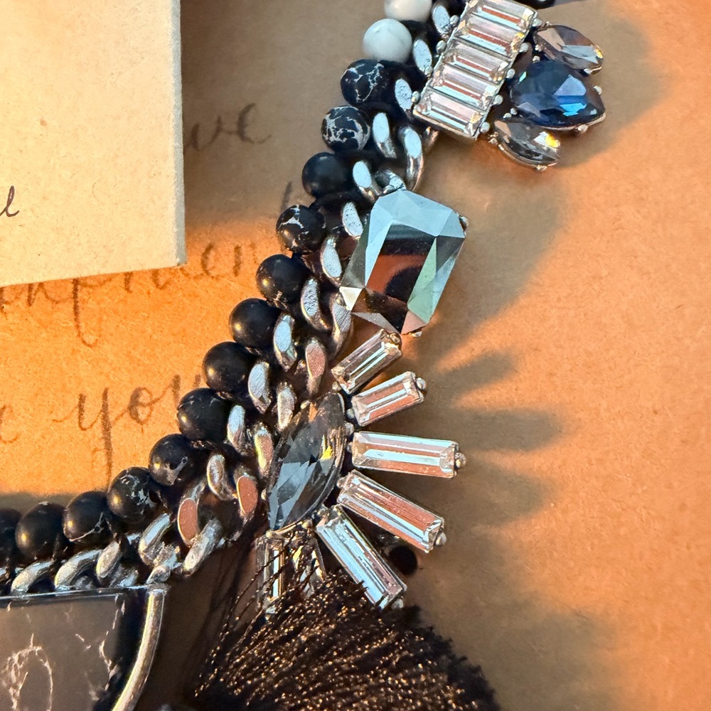 Chloe + Isabel Black and Silver Necklace and Earrings with Blue Accents. Hero! - Picture 5 of 11